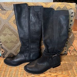 Lucky Brand Tall Black Zip Elastic Boots Womens size 8